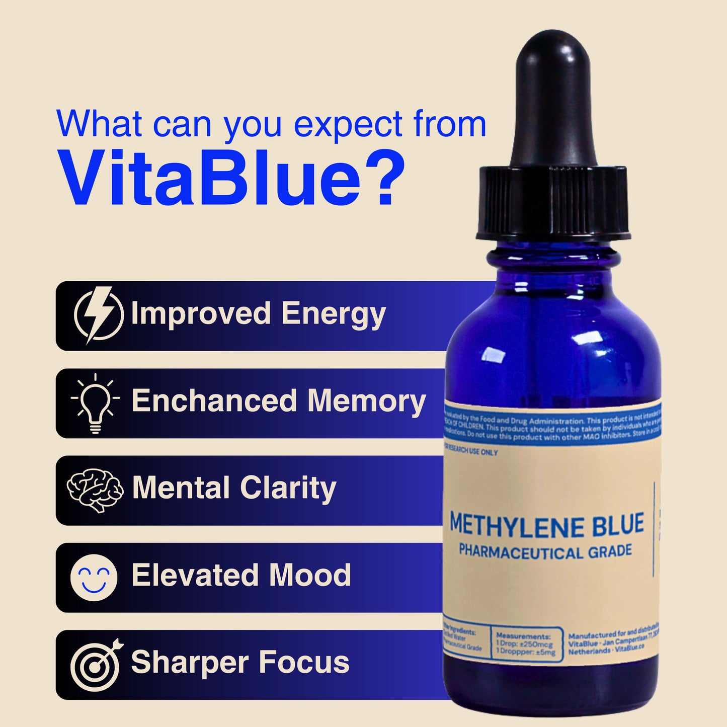 VitaBlue | 150mg | 30ml | USP Grade