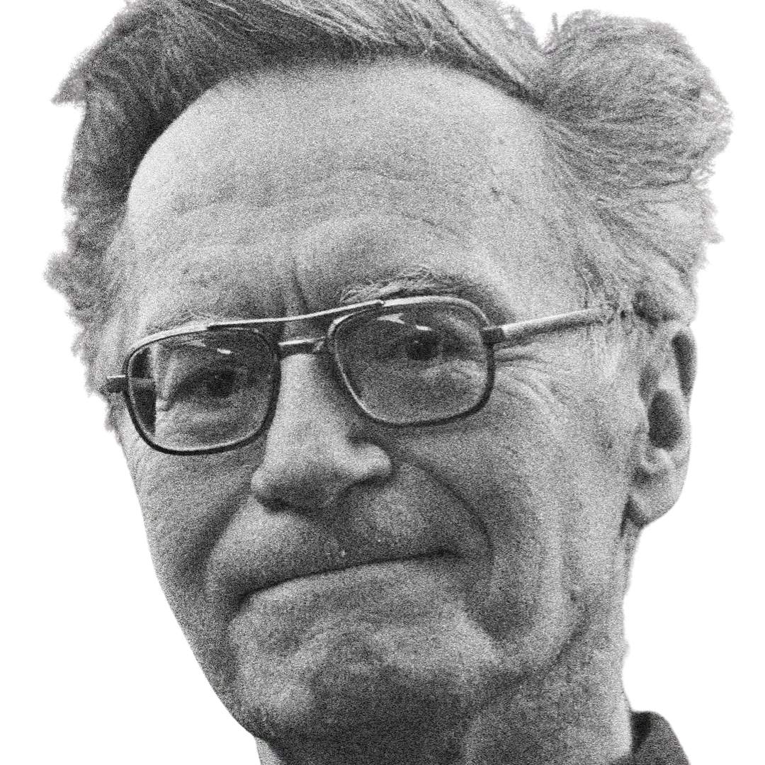 Black and white portrait of an older man wearing glasses, symbolizing bioenergetic and metabolic health philosophy